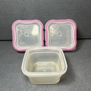 Snapware Small Square Plastic Food Storage Containers Set 1.34 Cups 4" With Lids